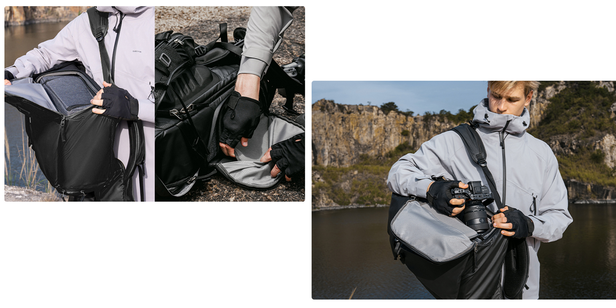 Plecak fotograficzny K&F Concept Star Wander 05 40 l - czarny - Szybki dostęp do sprzętu